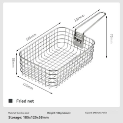 CampingMOO Foldable Stainless Steel Fry Basket (S-1218)