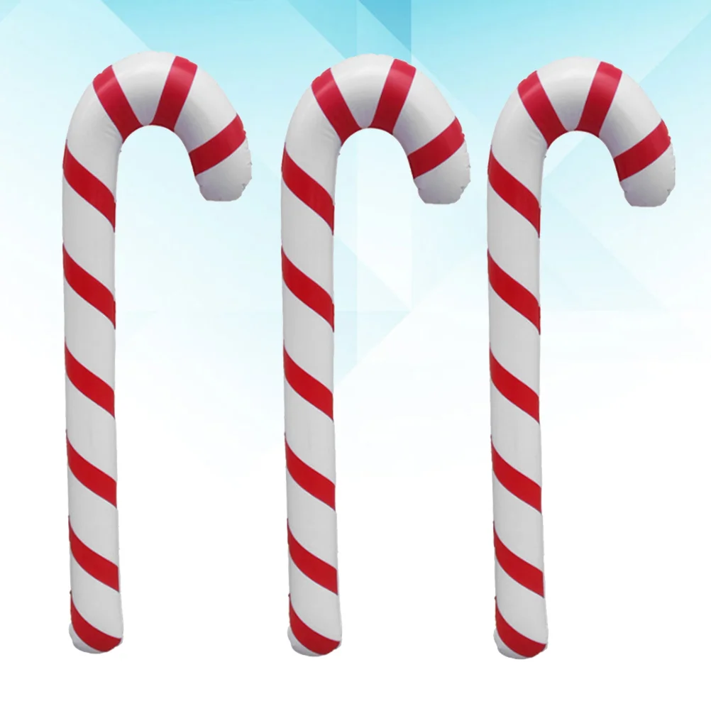 

Candy Canes 3Pcs 87Cm Christmas Inflatable Candy Canes Giant Candy Canes Balloons Blow Up Crutch Christmas Tree Hanging