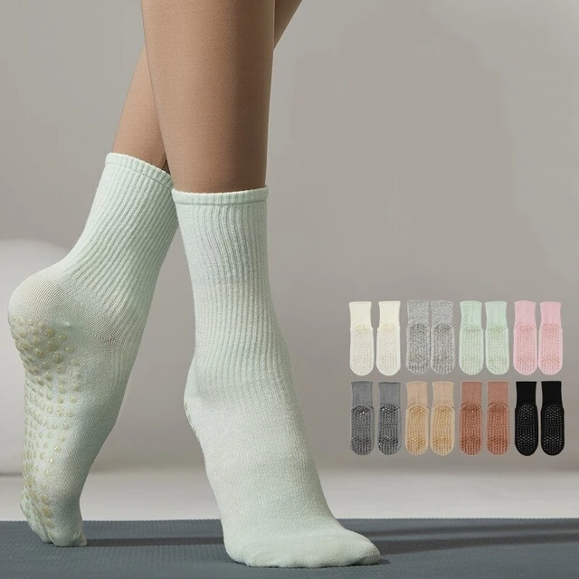 Women Yoga Socks Non Slip Grip Cotton Pilates Socks Ladies Ballet Dance  Sports Socks Anti Slip Camping Fitness Ankle Gym Socks