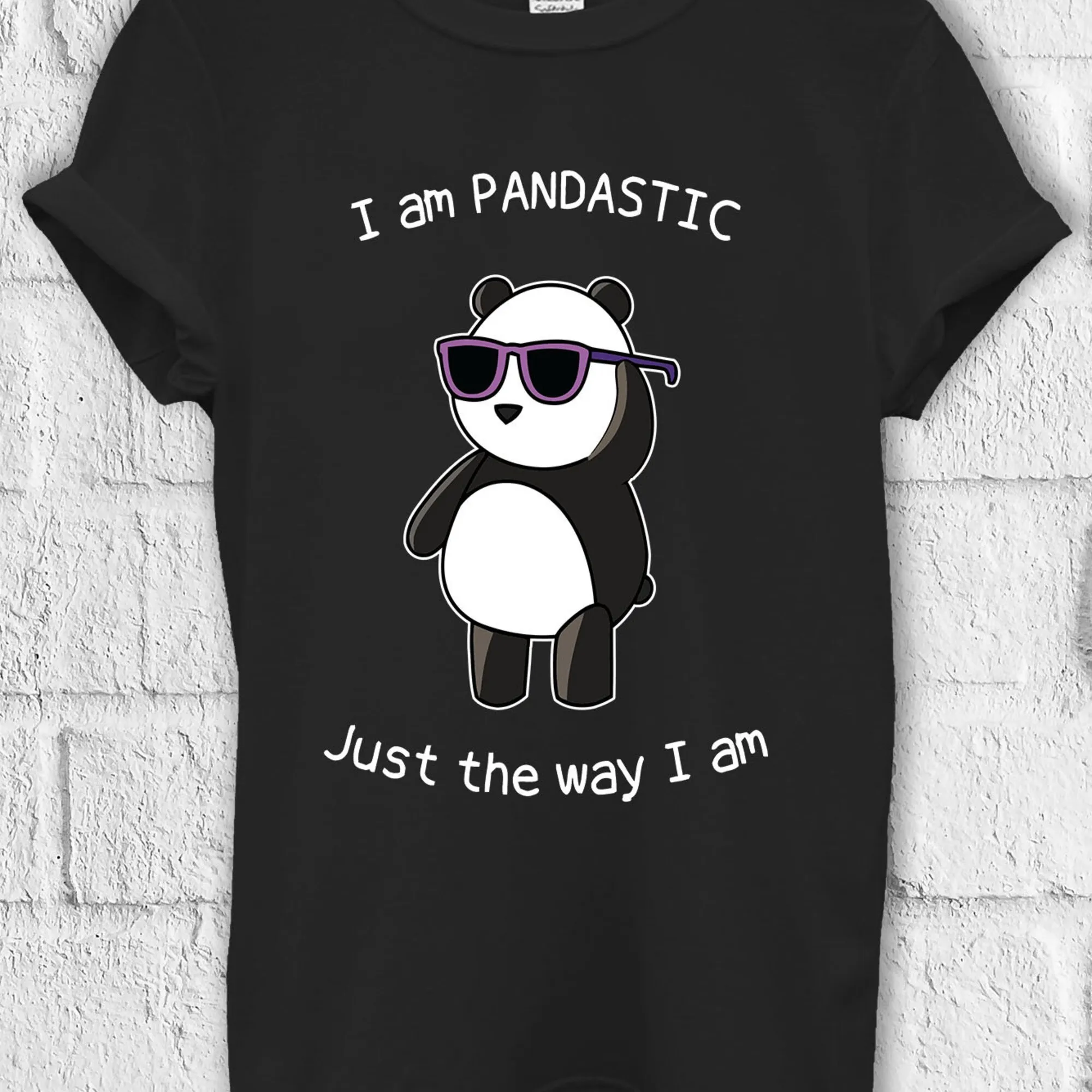 Женская футболка с длинным или коротким рукавом I Am Pandastic Glasses Panda