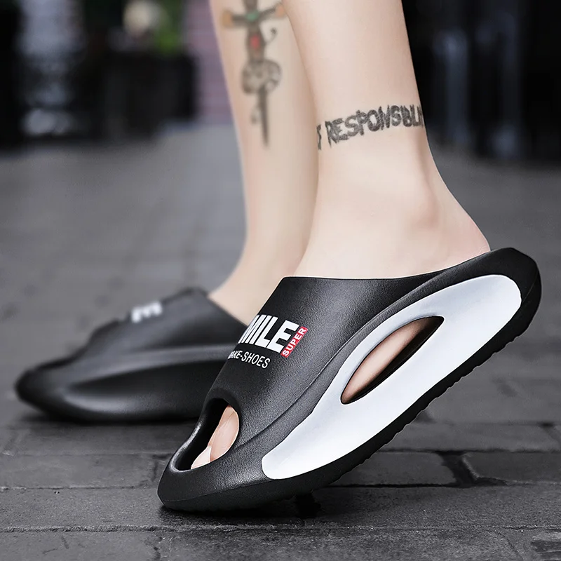 Papuče pre mužov Protišmykové sandále s hrubou podrážkou Vankúš s otvorenou špičkou Plážové papuče pre letné papuče do interiéru vonku_voghion.com