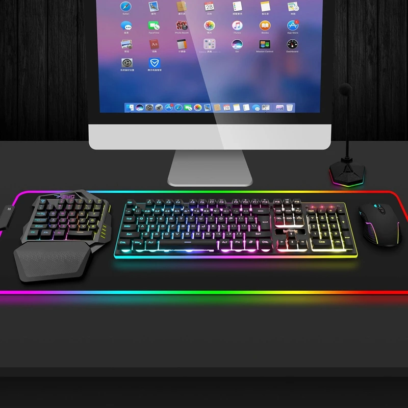 Teclado Mecânico sem Fio de Uma Mão Rgb Retroiluminado Mini Teclado Portátil Controlador de Jogo para pc - Imagem 4