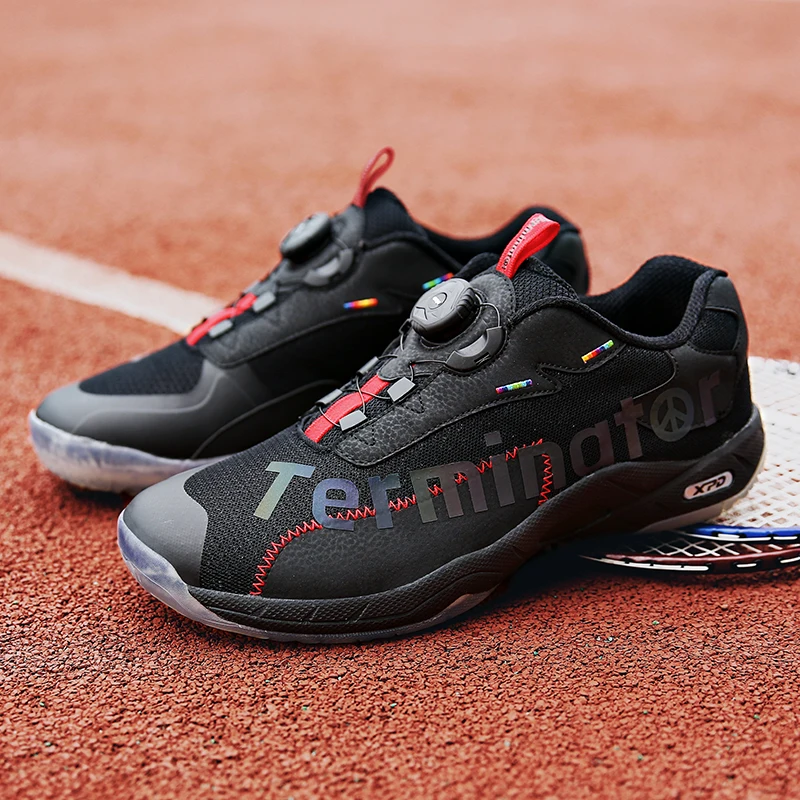 

Professional Unisex Badminton Sport Training Sneakers Black Red Men Volleyball Shoes Breathable Women Table Tennis Footwear