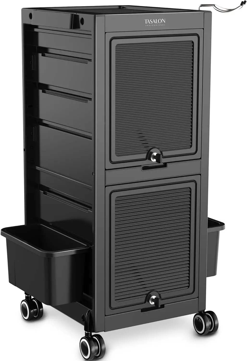 Premium Lockable Salon Trolley Cart with Wheels and 6 Drawers & 2 Bucket, Versatile Salon Cart for Hair Stylist