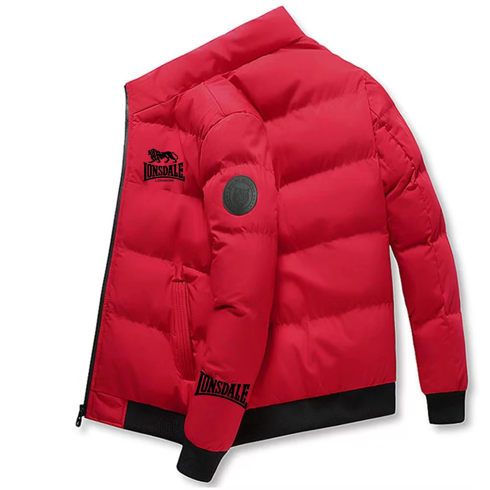 Lonsdale Men's New Stand Collar Cotton Jackets Warmer Zipper Hoodies Sports Casual Fashion Outwear Coats Tops men bomber jackets