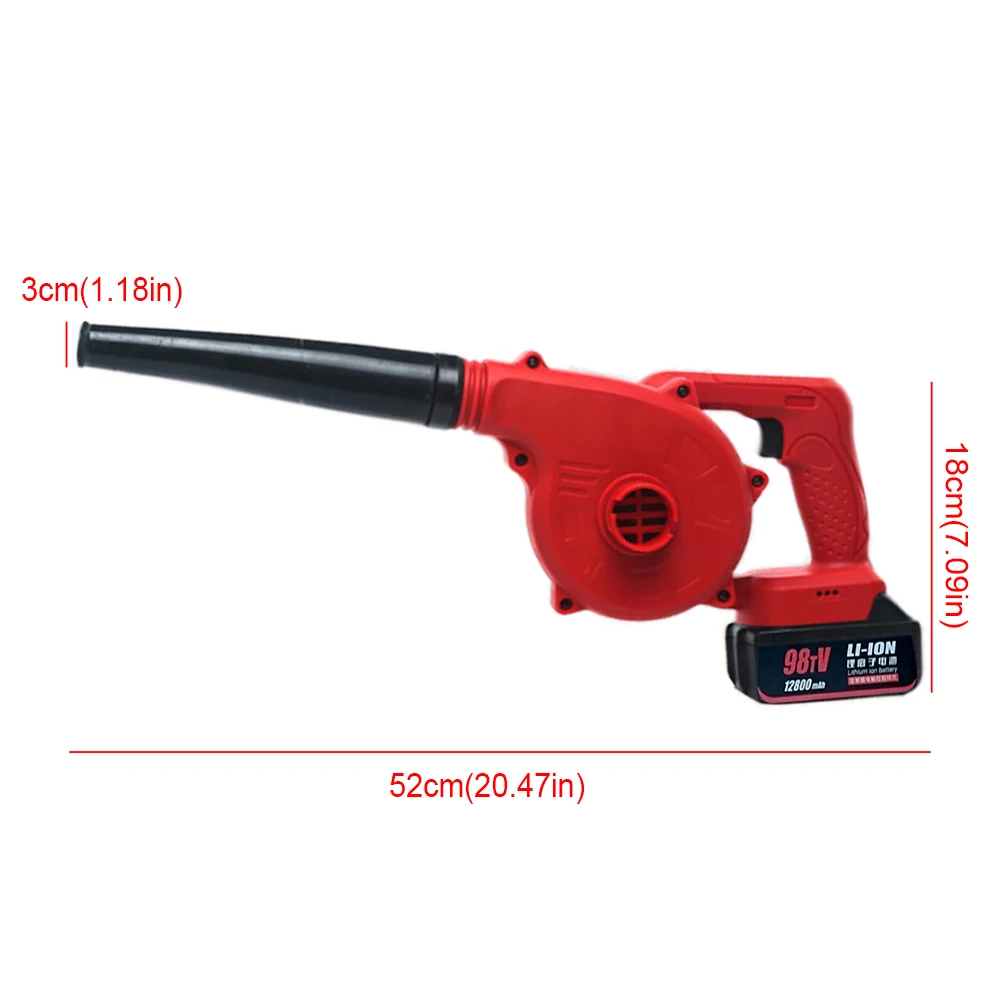 Variable Speed Control Cordless Leaf Blower 21000r/min Air Workshop Blow Dust Small Handheld With Battery+Charger 6