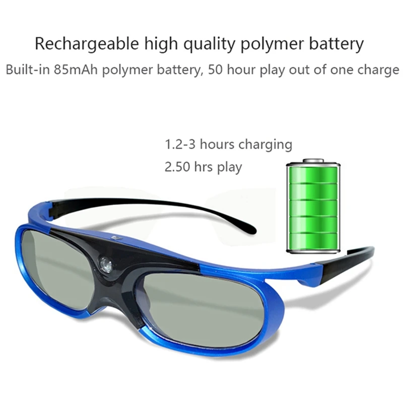 3 Set Rechargeable DLP Link 3D Glasses Active Shutter Eyewear For Xgimi Z3/Z4/Z6/H1/H2 Nuts