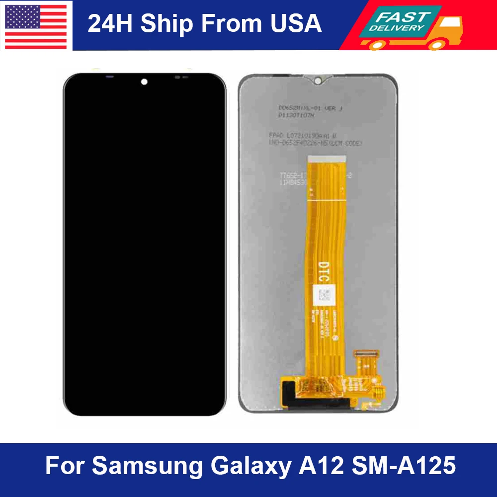 For Samsung Galaxy A12 LCD A125F SM-A125F A125 Display Touch Screen Digitizer For Samsung A12 A125U Replacement
