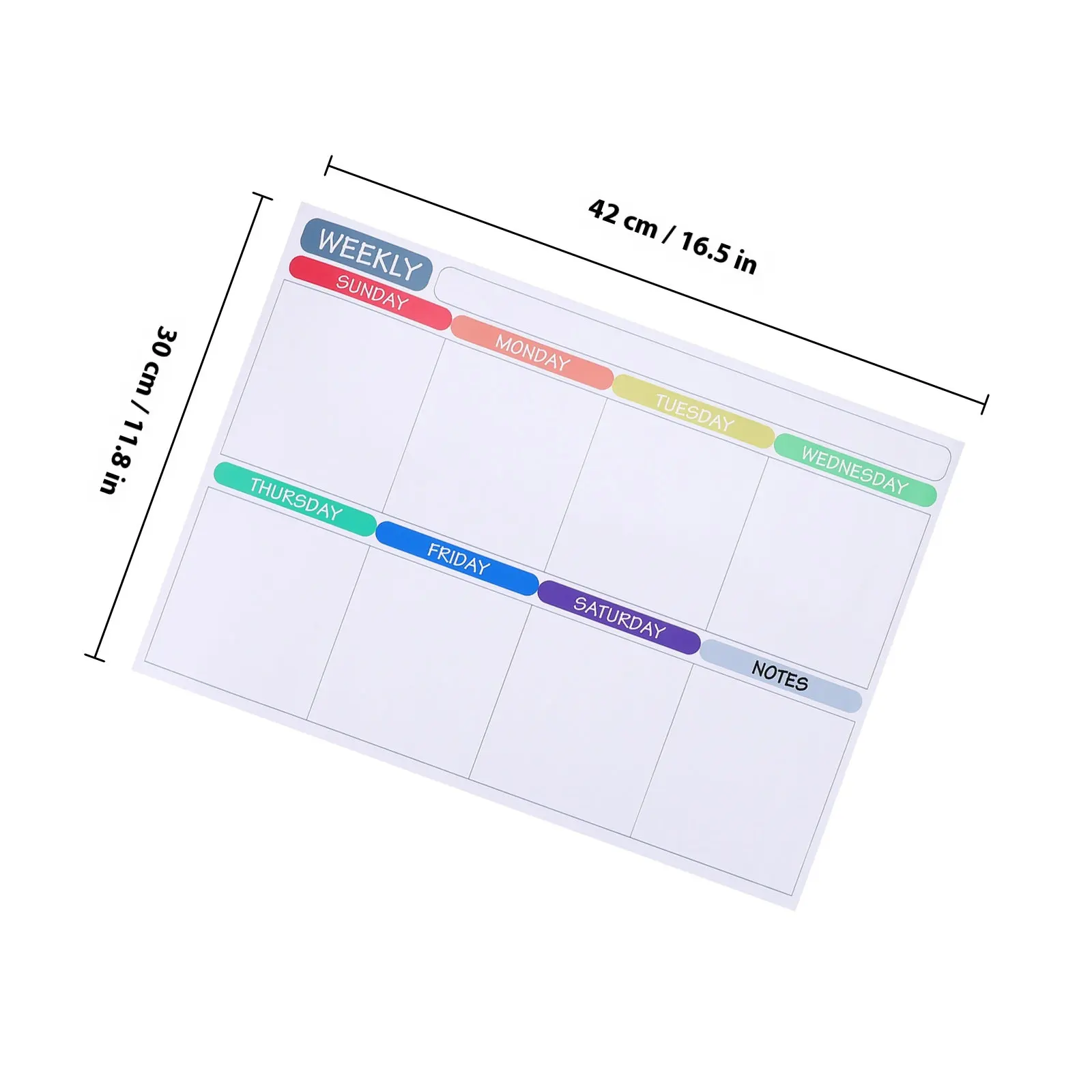 냉장고 문에 부착하는 소형 자석 플래너 보드, 지울 수 있는 주간 캘린더 화이트보드, 업무/학습/알림/기록 보관용