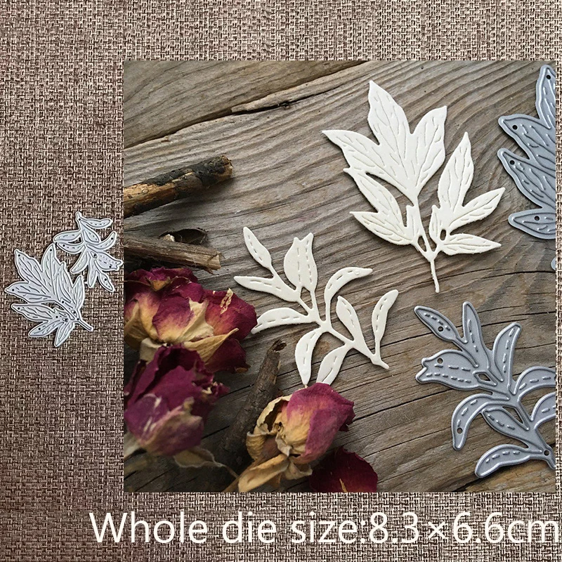 Xldesign Craft Metal Stencil Mold Cutting Die 2pcs Leaves Decoration Scrapbook Die Cuts Album
