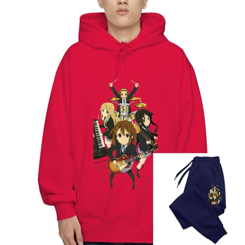 

K-On Novelty T-Sweatshirt Hoodies Custom Mens Women Letters White Color Anime K-On Pullover Drawstring Pullover Cartoon K-On T-S