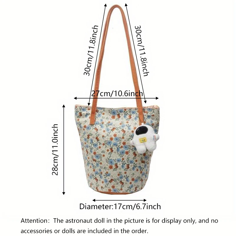 Floral City Jogging Bags Women's Shoulder Bag Canvas Large Capacity Tote Bag Lazy Wind Fallow Shopping School Hiking Mammy Pack