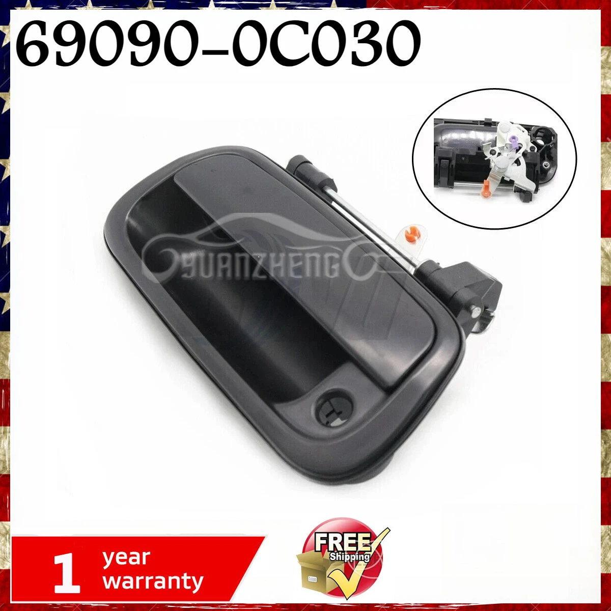 69090-0C030 토요타 툰드라 00-06 테일게이트 핸들 블랙 텍스처 픽업 트럭용