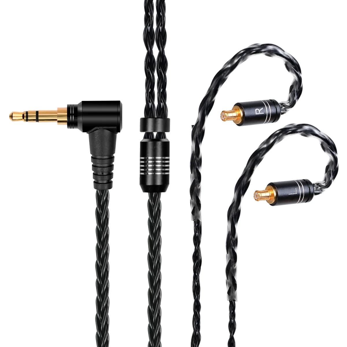 Audio cable for ATH LS50 LS70iS LS200 LS300is LS400 E40 E50 E70 A2DC black 8-strand silver-plated headphone cable