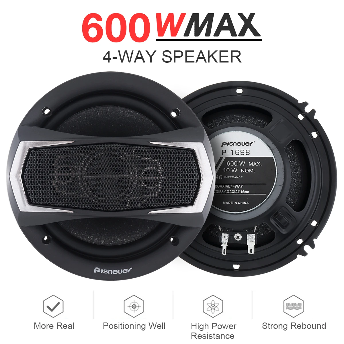 2Pcs 6 Pollici 600W Altoparlanti Per Auto A 4 Vie Musica Stereo Full Range Frequenza Subwoofer Altoparlanti Audio Per Auto Per Altoparlante Automobili