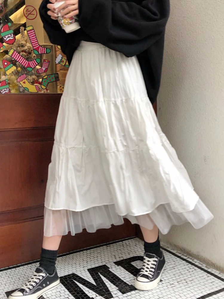 Boho Long Skirt for Women Skirts Harajuku Korean Style White Black Maxi Skirt for Teenagers High Waist Skirt School Skirts maxi skirt