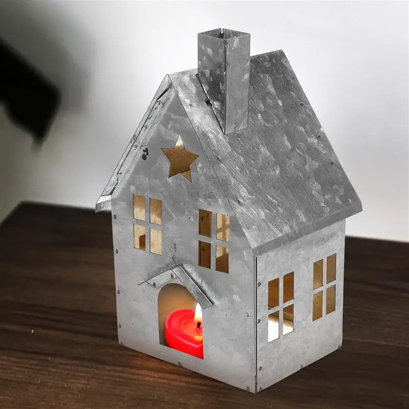 

Candle Desktop Tea Light Holder House Shaped Candle Holder Iron Art Tealight Holder Candle Holder Candlestick Holder Decoration