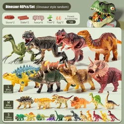 Realistic Dinosaur Toy Action Figure - PVC Tyrannosaurus (46PCS Set)