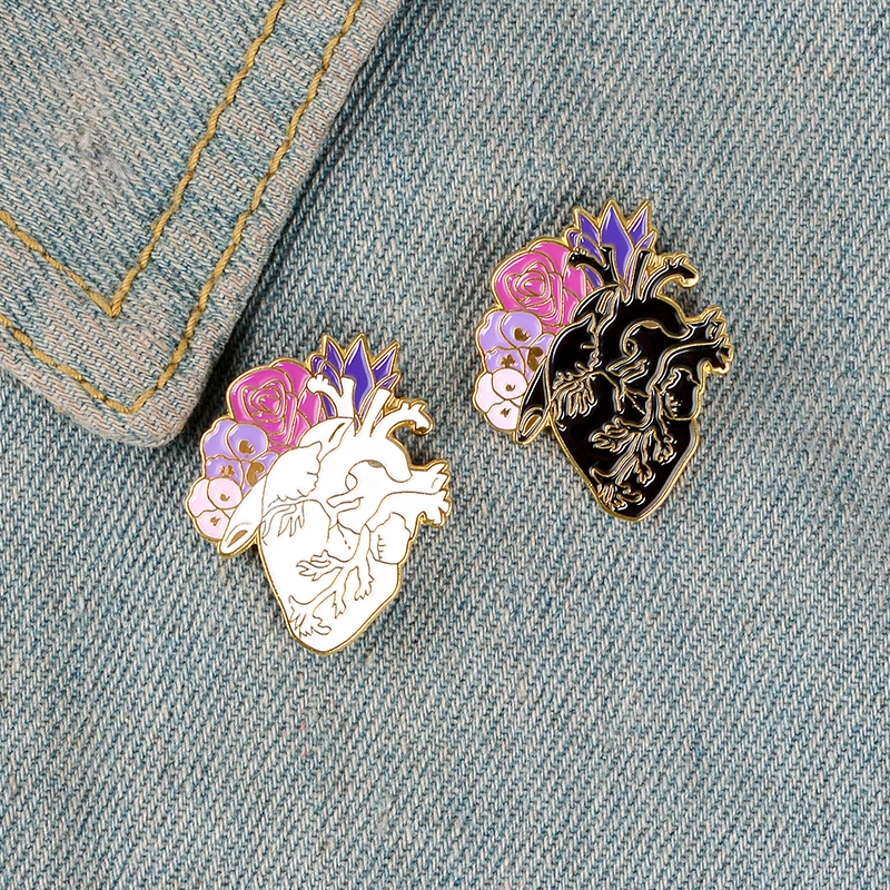

Fashion Creative Organ Badge Cartoon Heart Rose Enamel Brooch Charm Doctor Nurse Pin Clothes Lapel Jewelry Gift For Friends