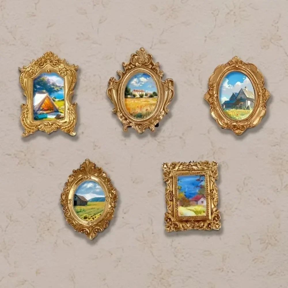 Elegant Vintage Gold Resin Frame - Baroque Desktop Decoration