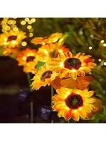 Solar Powered Sunflower Light Outdoor Waterproof LED Ground Insert Lawn Lamp For Garden Lawn Courtyard Decoration 4