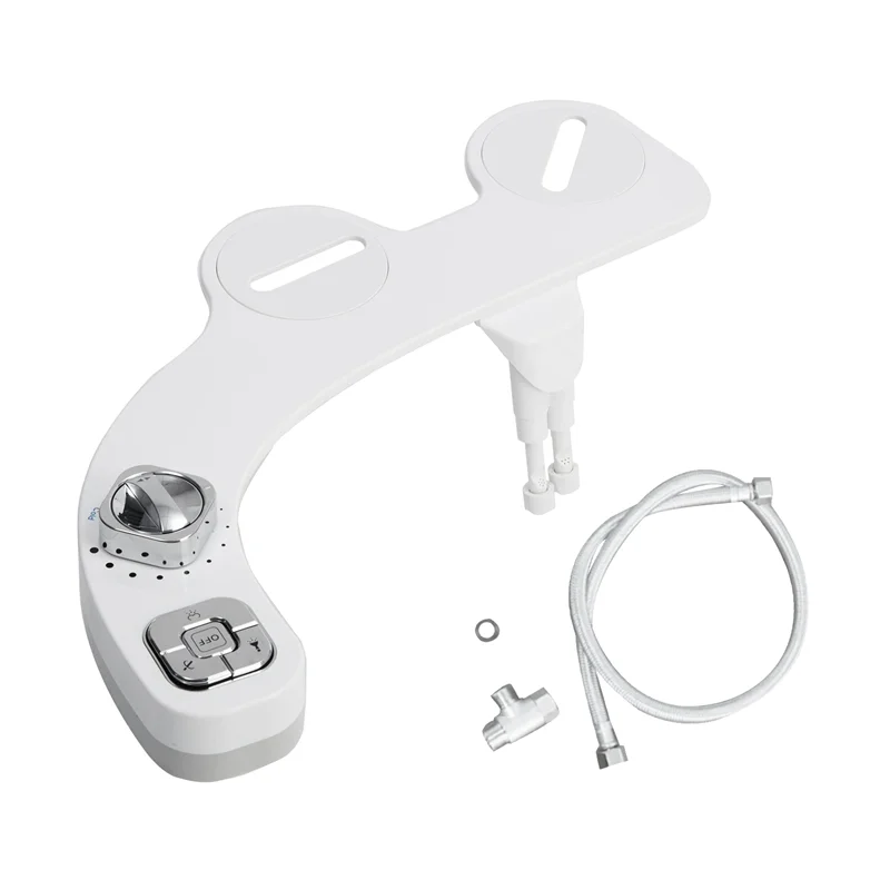 Bidet Attachment Sprayer For Toilet Non-Electric Self-Cleaning Dual Retractable Nozzles Adjustable Water Pressure B Easy Install