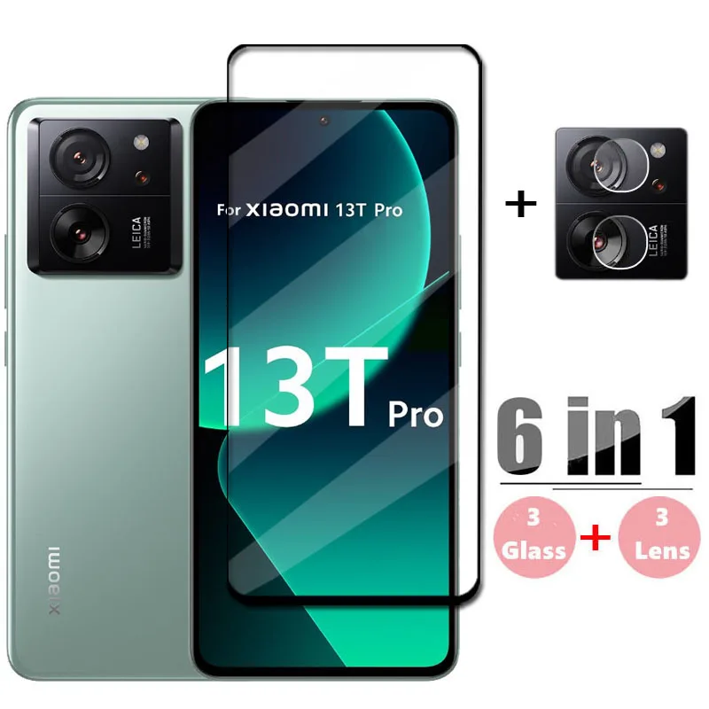 6 в 1 Защитное стекло для Xiaomi 13T Pro закаленное стекло Xiaomi 13T Pro Защитная пленка для экрана HD защитная пленка для объектива телефона Xiaomi 13T Pro прозрачная защитная пленка для hd экрана телефона 2 телефона 1 закаленное стекло для телефона 2 пленка для объектива 6 7 дюйма