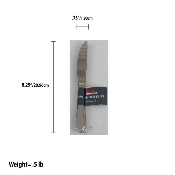 

Piece Stainless Steel Dinner Knife, Silver