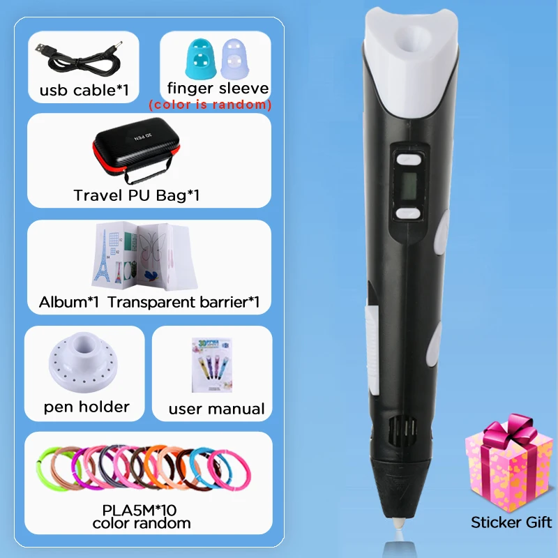 Children's 3D Drawing Pen with LCD Screen – Safe DIY Painting Toy and Creative Birthday Gift