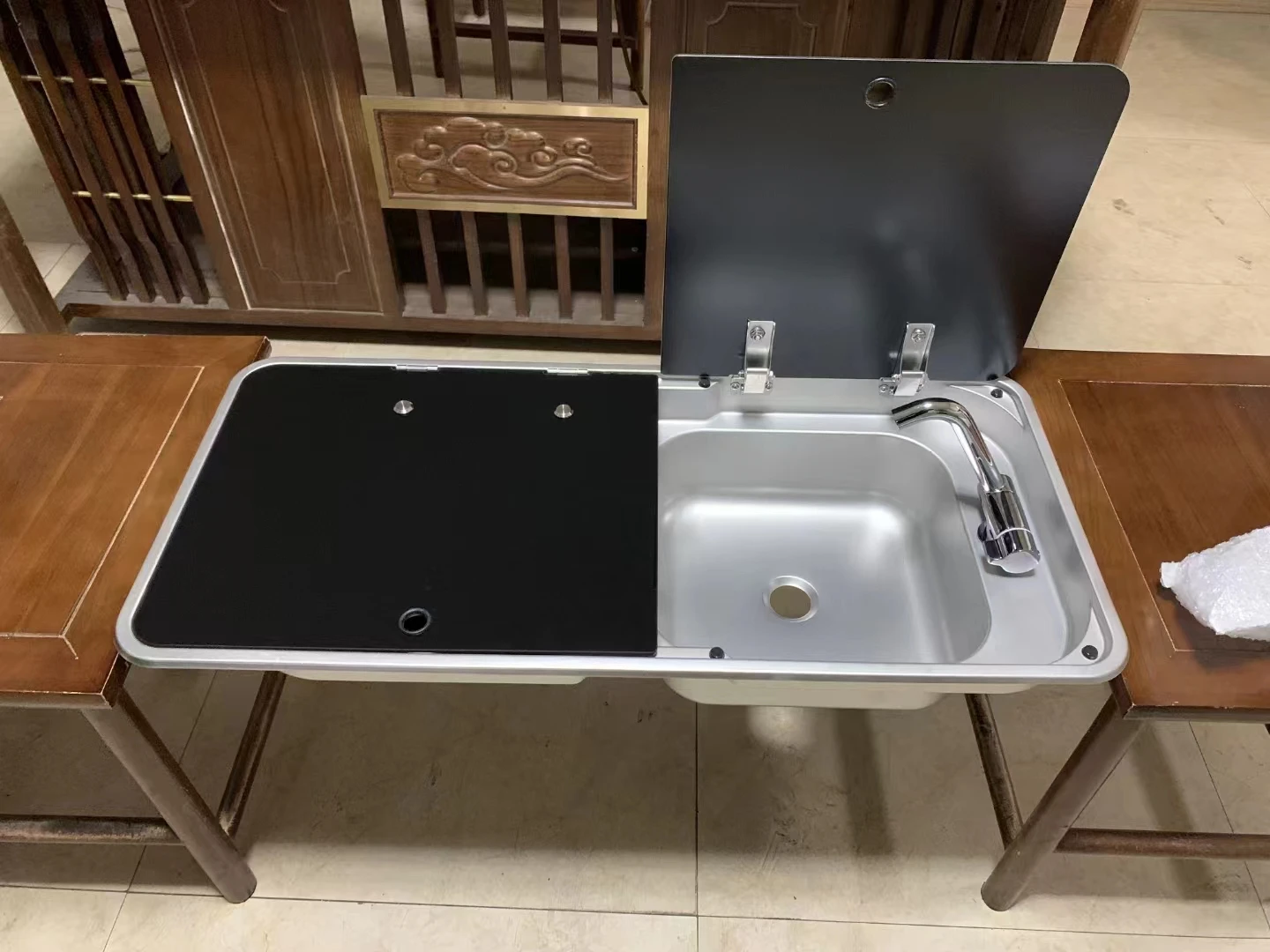 OUTDOORS CAMPING Gas Stove With Sink LPG Cooker In RV Sink Combo Travel Trailer Caravan Motorhome 2