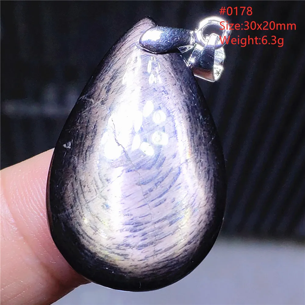 Natural Black Hypersthene Flash Pendant Gold Lucky Stone Hypersthene Pendant Necklace for Women From Egypt