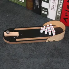 

Kids Creative Wooden Bowling for Desktop Games Custom Interesting Wooden Mini Bowling Table Game Set Toy for Baby Kids Toys