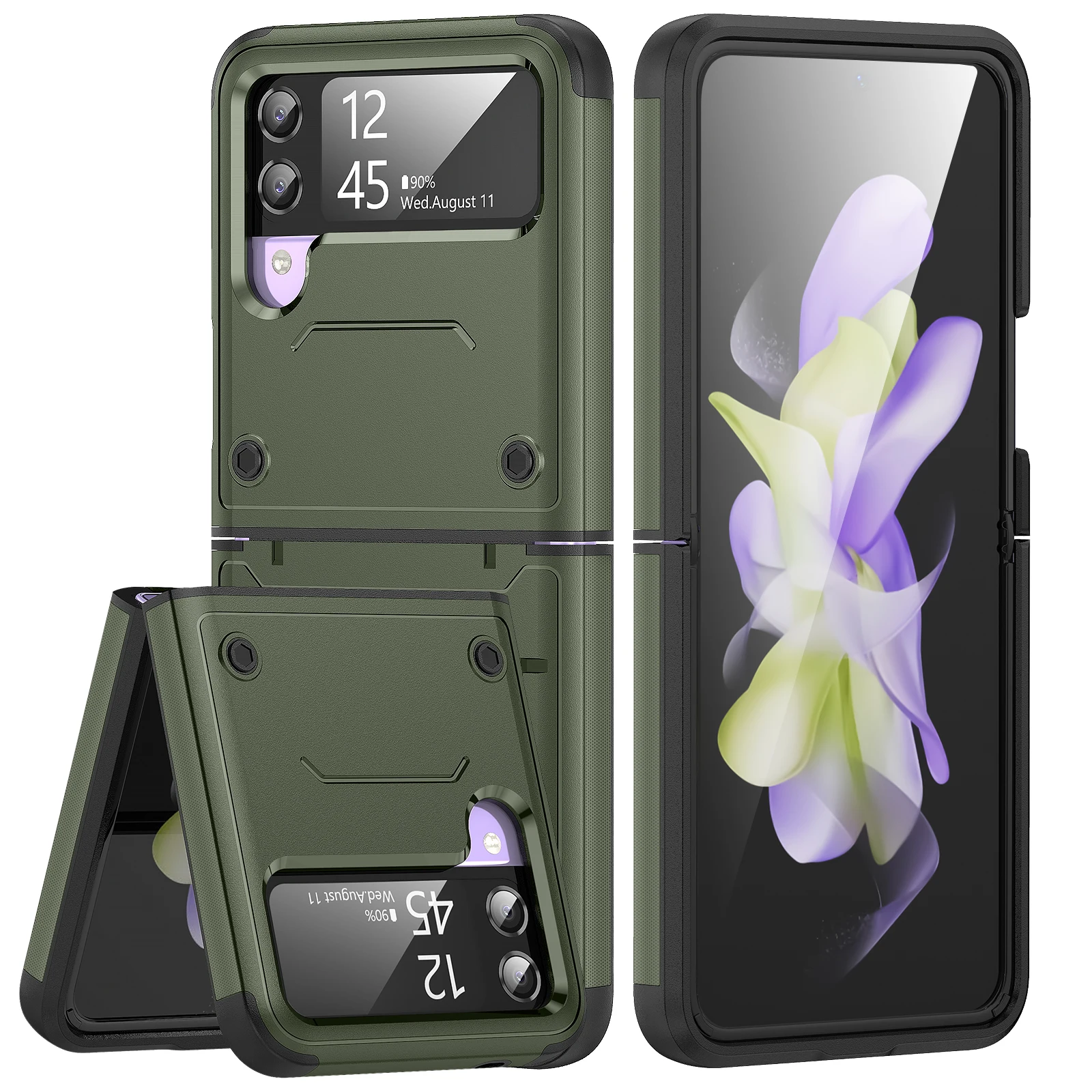 Matte Feeling 2 In 1 Custodia Per Telefono A Doppio Strato Per Samsung Galaxy Z Flip 4 Flip4 5G Flip 3 Zflip4 Flip3 Custodia Antiurto