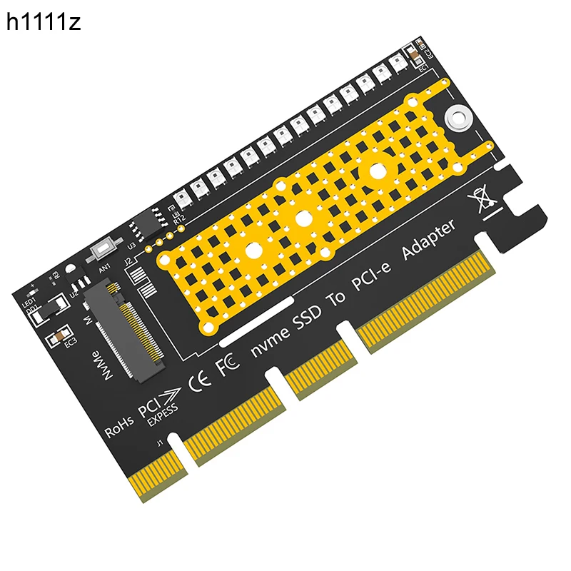 

Адаптер M2 SSD M.2 NVME для PCI Express X4/X8/X16, карта расширения с 3528 цветной вспышкой, поддержка 2230 2242 2260 2280 M2 NVME SSD