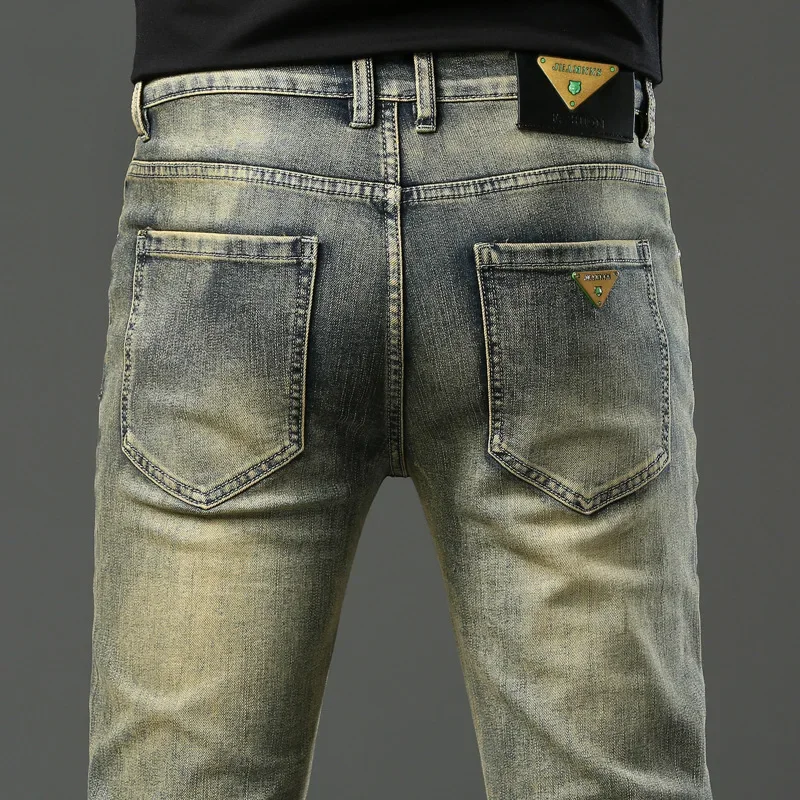 Jeans Mens Denim Pants Slim Fit Retro Stretch 2023 Winter Autumn Trousers for Man Streetwear Moto Biker Jeans High Quality 2