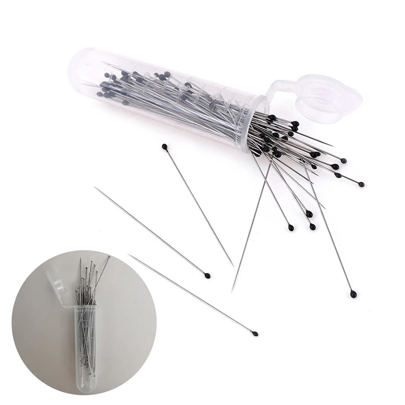 100pcs Stainless Steel Good Flexibility Insect Pins Specimen Pins for Education Entomology Body Dissection With Plastic Box