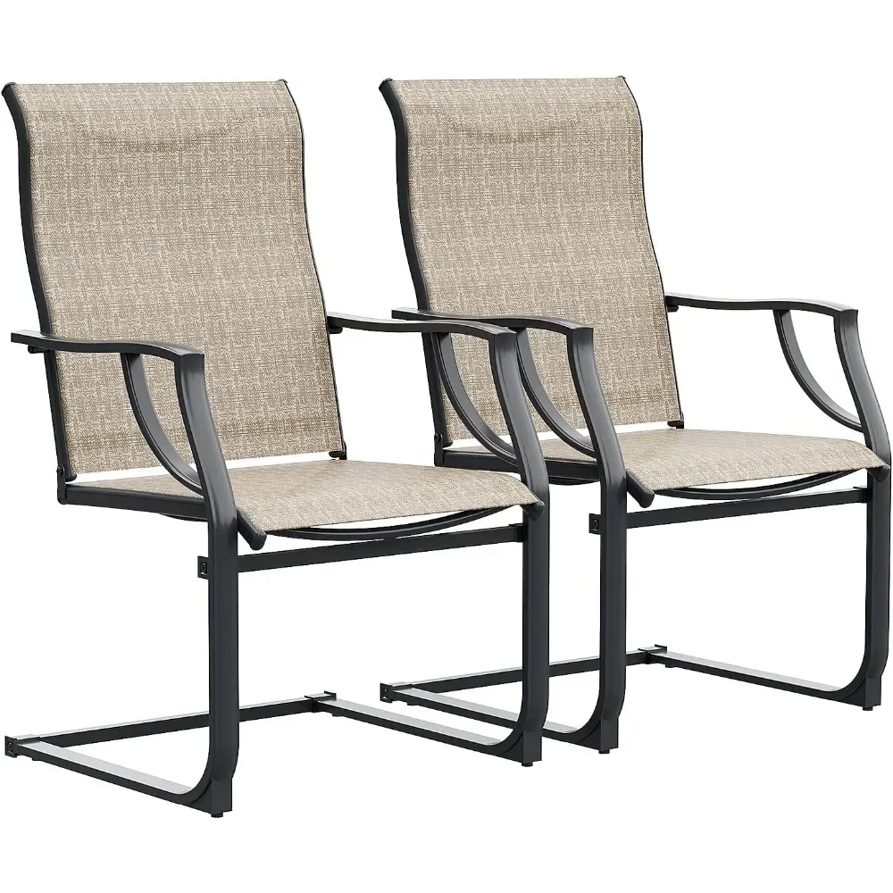

Patio Dining Chairs Set of 2, High Back Patio Chairs in All Weather Breathable Textile Fabric, Outdoor Furniture Chairs for Deck
