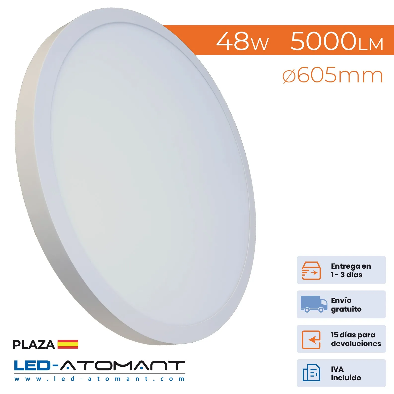 Plafón LED Liv de gran luminosidad  Lamparas led techo, Lamparas cocina  techo, Paneles de techo