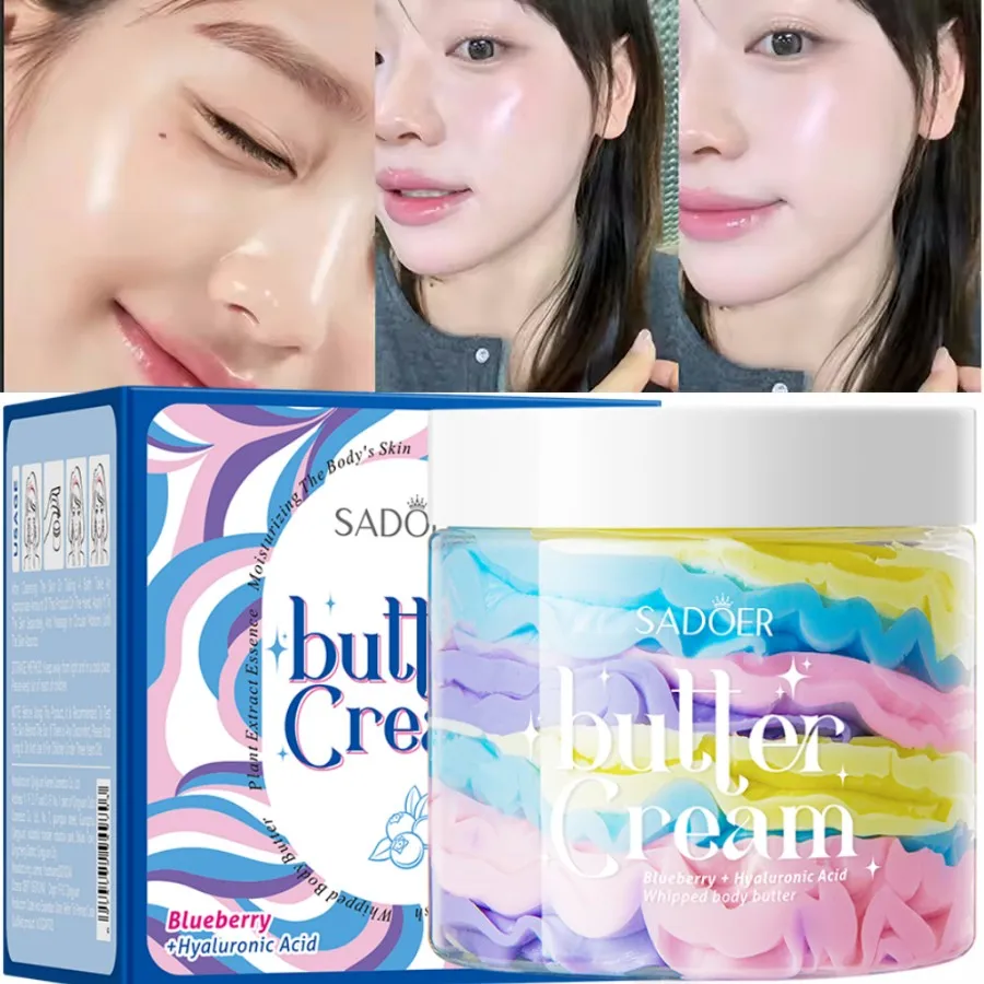 180g Crema al burro di mirtillo Lozione idratante per il corpo Rimuovi la pelle morta Pelle di pollo Rimozione dell'acne Restringimento dei pori Liscio Nutriente 2
