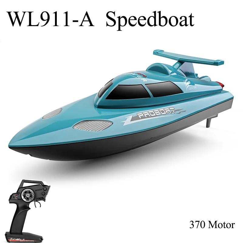 Новинка 2023, модель Wltoys WL911-A 2,4G, радиоуправляемая лодка с скоростью 21 км/ч, двигатель 370, имитирует форму скоростной лодки для бассейнов и озерных игрушек, детский подарок