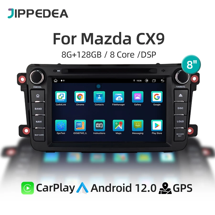 

2Din CarPlay Android 12 Car Radio For Mazda CX-9 CX 9 2007-2016 DVD Multimedia Player Auto GPS Navigation Stereo 4G LTE WiFi