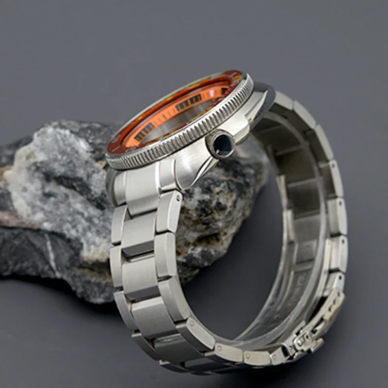 Enhanced Waterproof Diving Watch Case with Resin Bezel