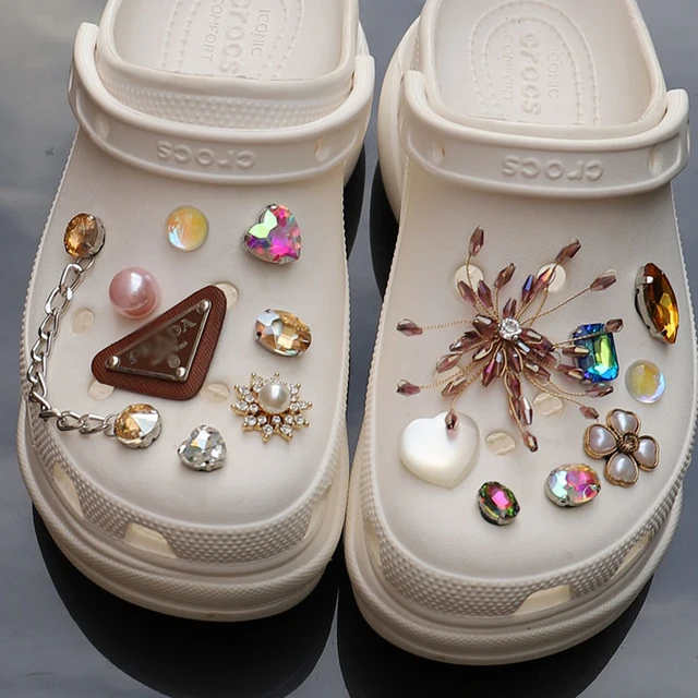 Luxury Croc Charms DIY High Quality Fashion Croc Decoration Designer  Vintage Pearl Gem Shoe Charms for Croc