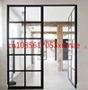 Hot Selling Black Steel Frame Exterior Double Glass French Aluminum Entry Swing Glass Doors 3