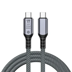 Ultra High - Speed 8K USB4 Type C Cable with 240W Power Delivery and Fast Charging Capability - 0.2m (Gray blue)