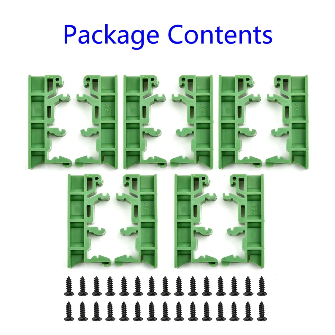 2019 Hot 5 Set di staffe di montaggio PCB con 20 viti DRG-01 plastica verde 4.2x1x1.8cm misura per guide di montaggio DIN 35