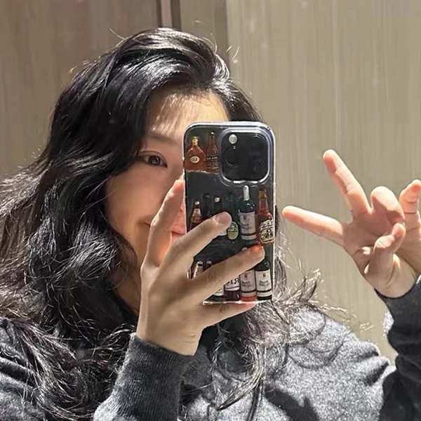 Acrylic Transparent Liquor Bottle Design Phone Case - Creative & Funny Drink Gift