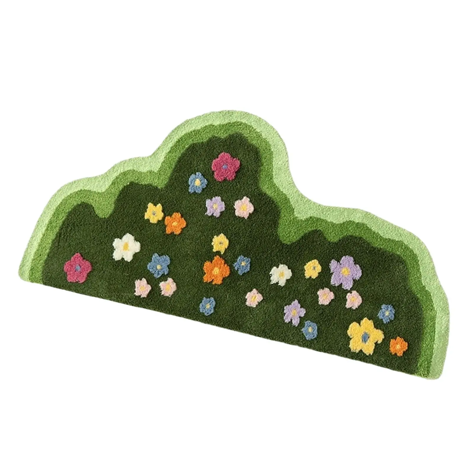 Plants Flower Rug Washable Dirty Resistant Irregular Aesthetic Art Decor Rug Bedside Rug Decorative Carpet for Household Bedroom