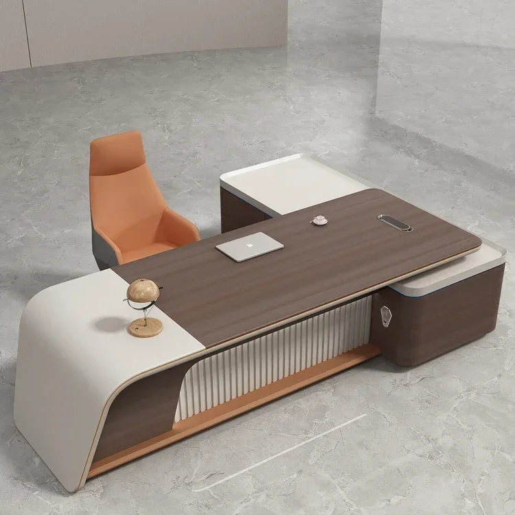 Scrivania Direzionale Moderna di Lusso per Casa, Scrivania da Ufficio a L con Cassetti in Offerta, Scrivania per Computer con Spazio di Archiviazione e Organizzatore per Scrivania - immagine 3