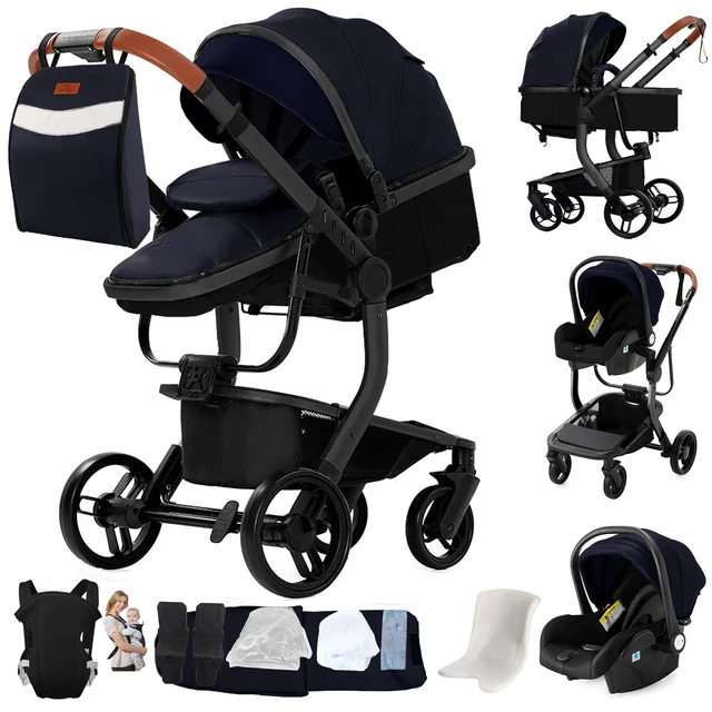 Système de voyage landau et landau convertibles Ultimate 3 en 1 poussette légère avec roues en PU pour tout-Terrain, pliable et compact 1